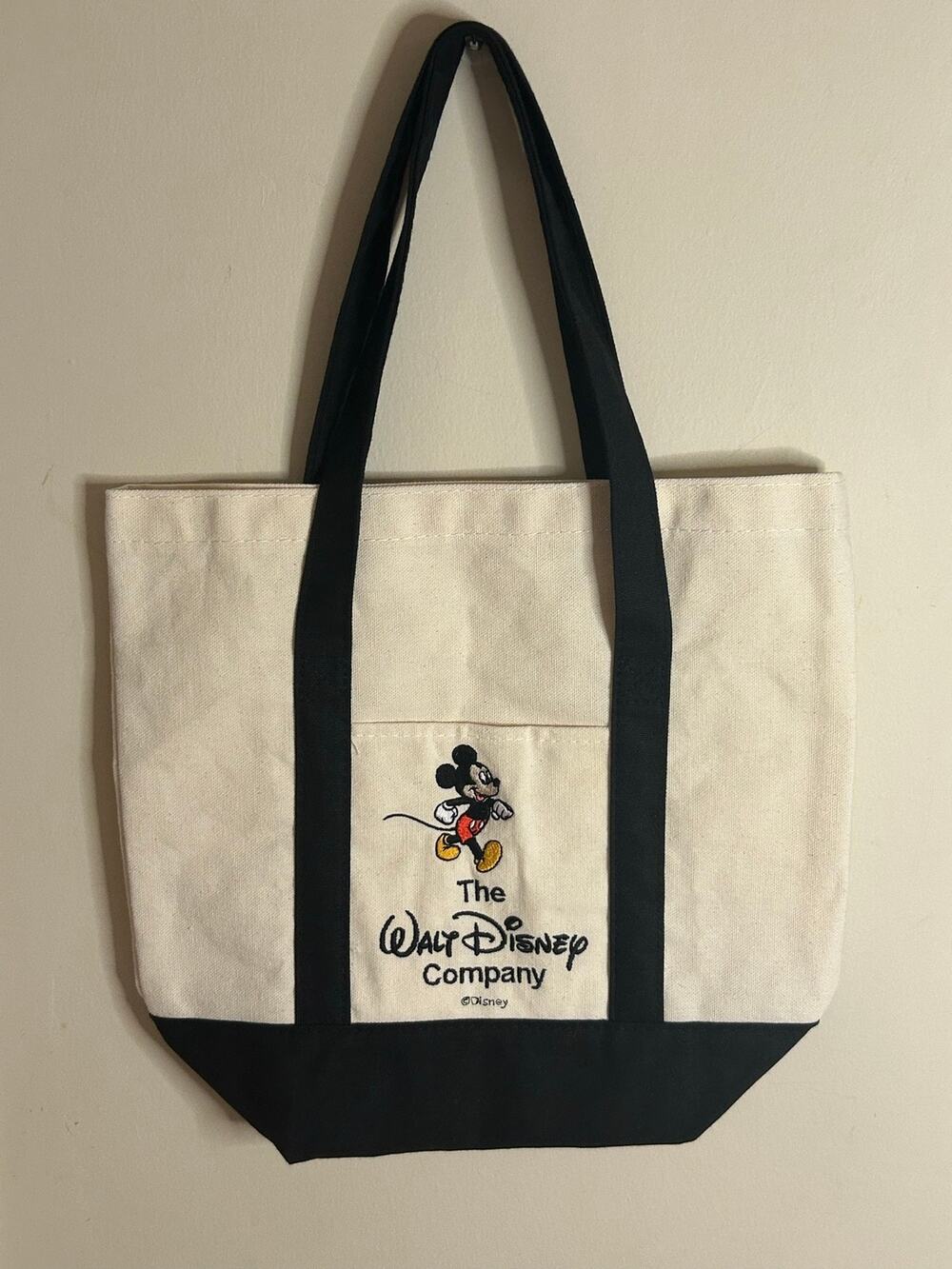 NWOT Disney Mickey Mouse Canvas Mini Tote Bag Walt Disney Company Black White